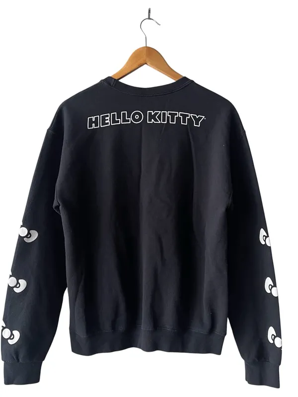 Hello Kitty Black Red Bow Crewneck Sweatshirt Small - Image 4