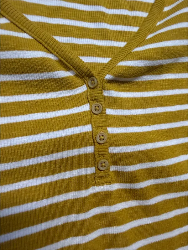 Duluth Trading Co Women’s Maker’s Studio Cotton Ribbed Slub Henley - Image 2