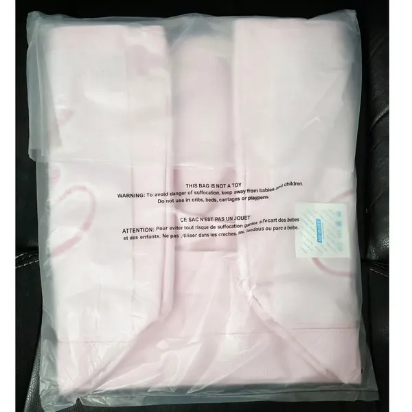 VS Victoria's Secret PINK Canvas Tote Bag Pink Gossip & White NEW - Image 5