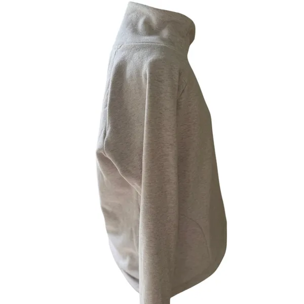 Athleta Cozy Karma Asym Pullover M/P Gray Heather Zip Neck Petite Sweatshirt - Image 7