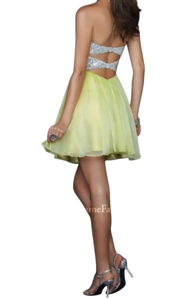 La Femme PARIS White Silver Sequined Open Back Cocktail Party Dress 0 - Image 5