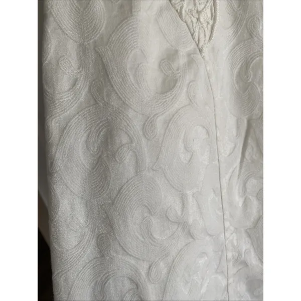 David Meister Crochet Lace Jacquard Sheath Dress Womens Size 4 White Bridal - Image 5