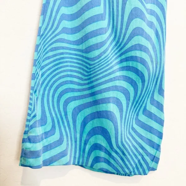 Zara Pants Size XS Blue Satin High Rise Side Tie Flare Leg Trouser 90s Blokette‎ - Image 11