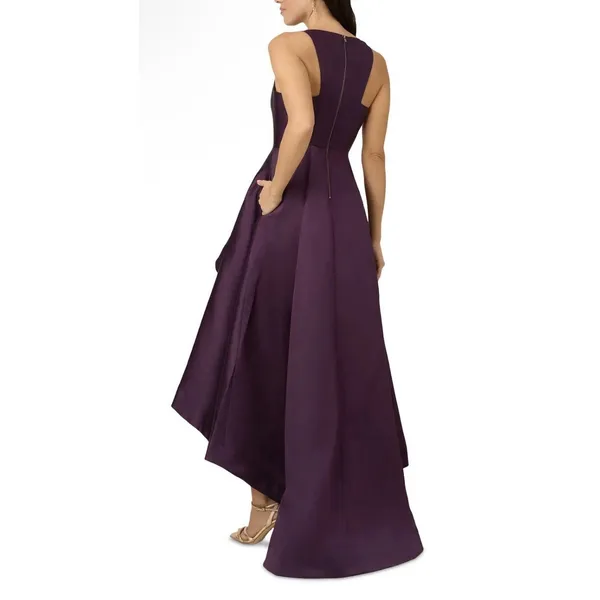 Adrianna Papell Mikado High-Low Gown Size 4 Moody - Image 3