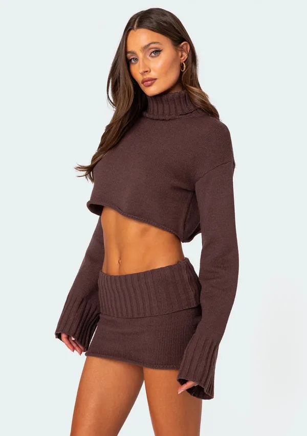 Edikted Long Sleeve Sweater Cropped - Image 2