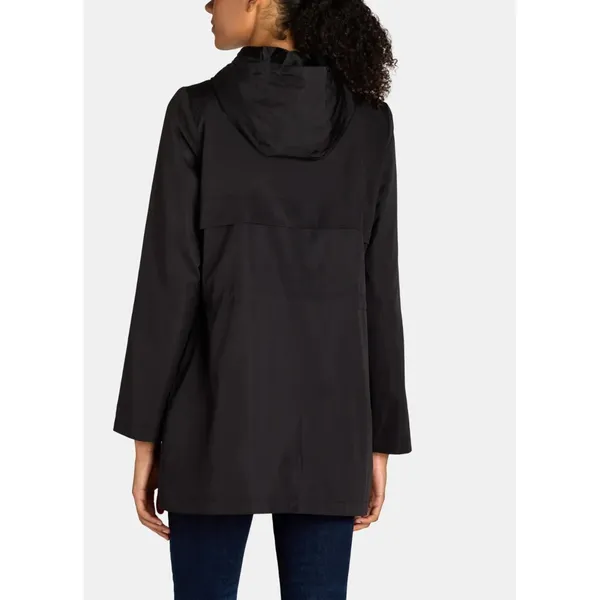 Time and Tru Womens Jacket Sz L Black Hooded Lightweight Anorak Full Zip Outdoor - Image 4