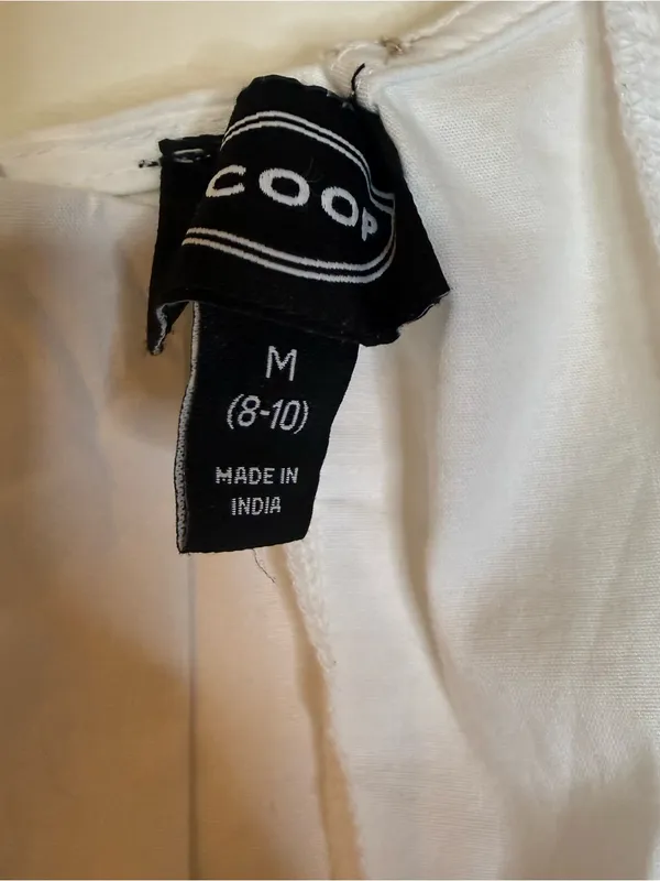 Scoop Women’s Button Front Mini Dress with Puff Sleeves Size M White Size M - Image 7