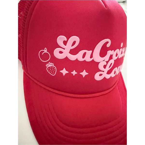 LaCroix Lover Red Pink Trucker Hat Coquette Y2K Mesh Snapback Cap Adjustable - Image 6