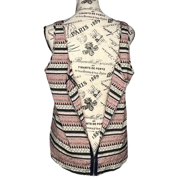 Bjewel (M) Aztec Tribal Print Scoop Neck Exposed Back Zipper Round Hem Tank - Image 6