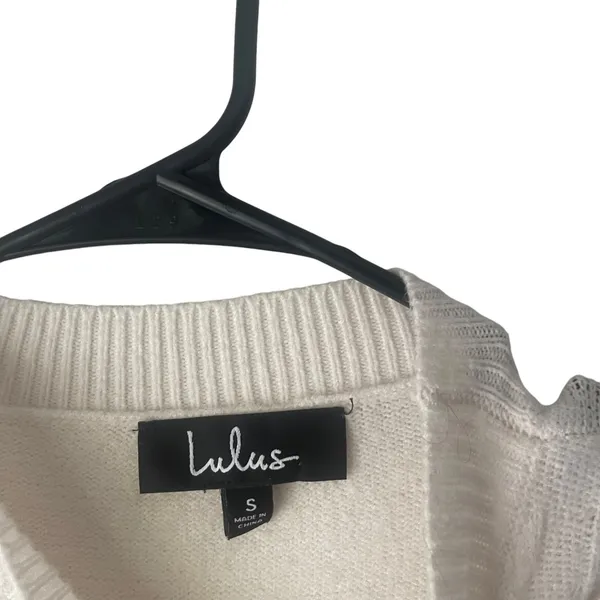 Lulus Women's Size Small‎ White Cottage Coquette Feminine Lace Sweater - Image 5