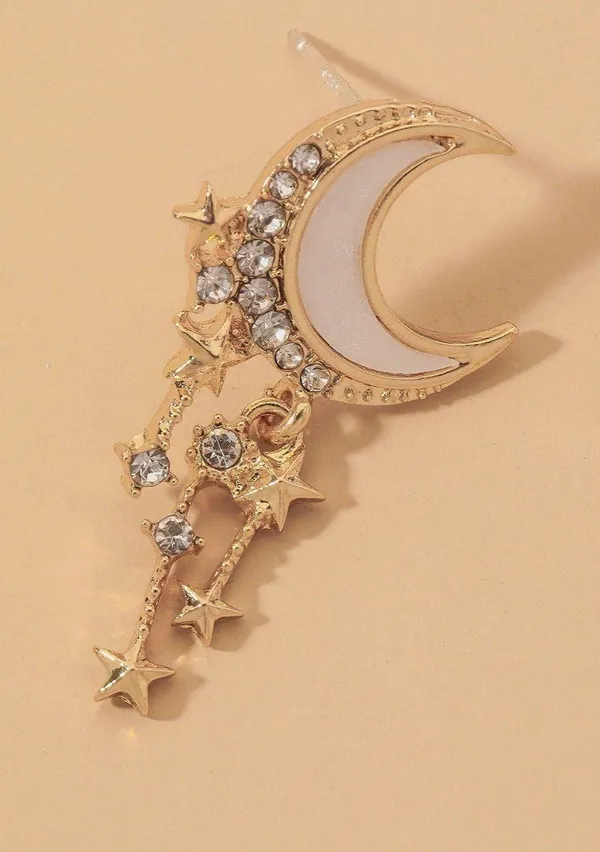 Gold Moon Dangle Earrings - Image 3
