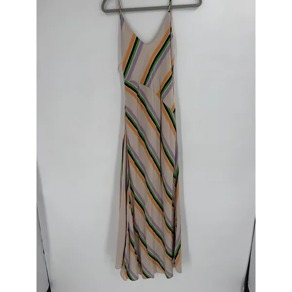 ASTR The Label Midi Dress Womens S Multicolor Striped Slit Boho Party Cocktail - Image 14