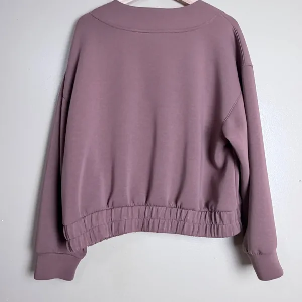 Old Navy Active Sweatshirt Women XL Mauve Fleece Relaxed Pastel Layer Gym Fall - Image 3