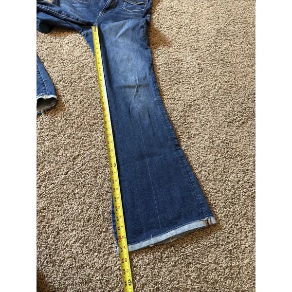 American Eagle Women's Blue Jeans Sz 10 Long Super High-rise Flare Next Level - Image 5