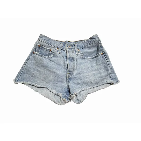 Levi's 501 Denim Shorts Womens 26 High Rise Button Fly Cut Off Light Wash #I10-1 - Image 2