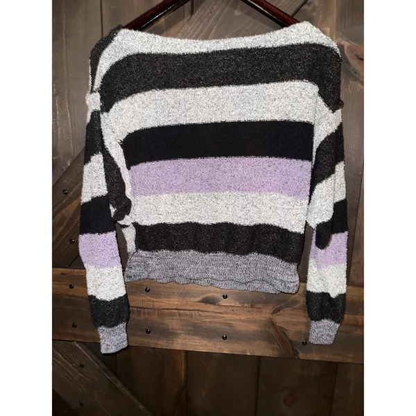 Free People Women Size S Cropped Striped Y2K 90' Candyland‎ Knit Sweater - Image 4