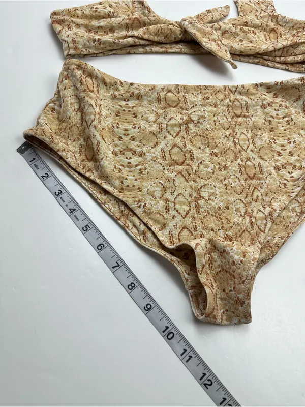 Show‎ Me Your Mumu High-Waisted Reptile Snake Print Bikini Set Womens XL Swim - Image 6