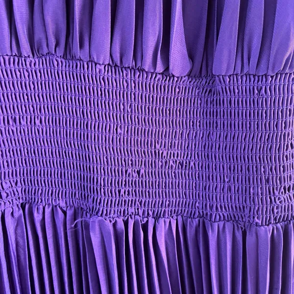 Marina Women's Dark Purple Pleated Sleeveless Midi Dress Size 10 - Image 6