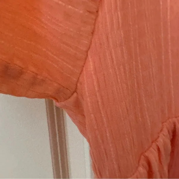 A New Day Women's Orange V-Neck Clasped Boxy Top Sz Small - Image 6