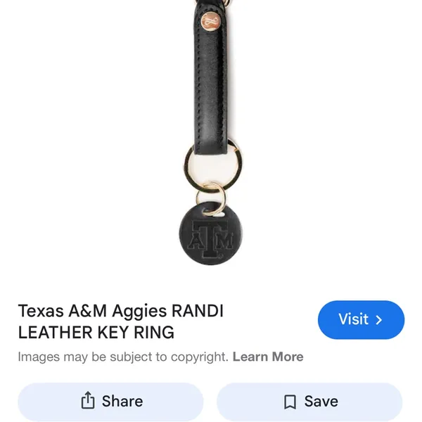 New Black Leather Key Chain Holder Texas A&M - Image 2
