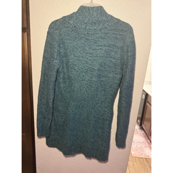 Merona Womens Teal Marled Knit Button Front Shawl Collar Cardigan Sweater Size M - Image 3