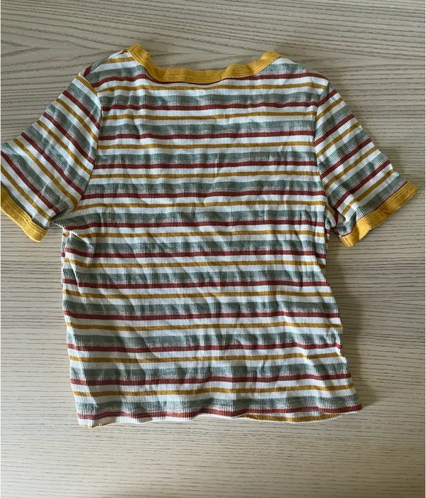 Striped cropped t shirt - Image 2