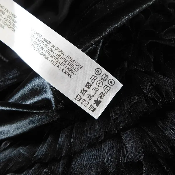 NWT!! ZARA Black Velvet Dress Ruffled Tulle Sleeves Rhinestone Party Cocktail - Image 14