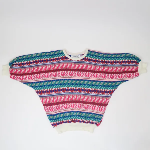 Vintage 90s Western Connection II Fair Isle Bubble Hem Short Sleeve Sweater - Image 3