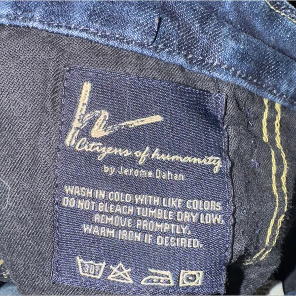 Vtg Y2K Citizens Of Humanity Low Rise‎ Wide Leg Jeans Cadet 28 Distressed USA - Image 11