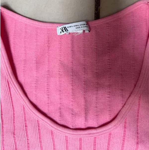 Brand New Zara SEAMLESS TOP Pink Size Large - Image 7