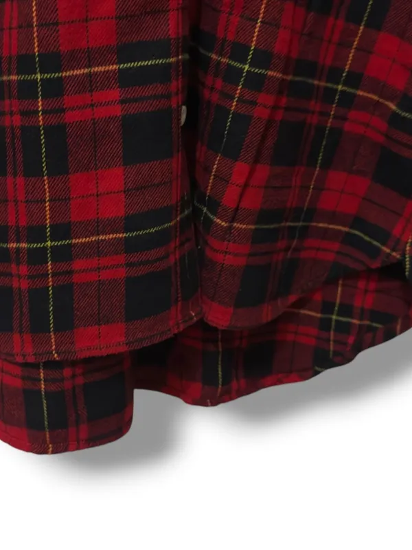 Madewell |EUC Cotton Red Black Plaid Flannel Buffalo Check Button Down Shirt (M) - Image 9