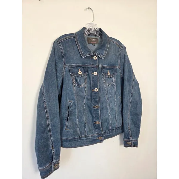 Torrid Classic Denim Trucker Jean Jacket Medium Wash 90s Country Grunge Rodeo 0L - Image 2