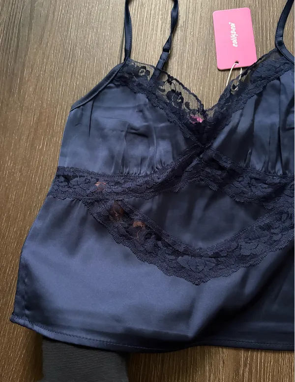 Edikted Lace and Satin Top - Image 2