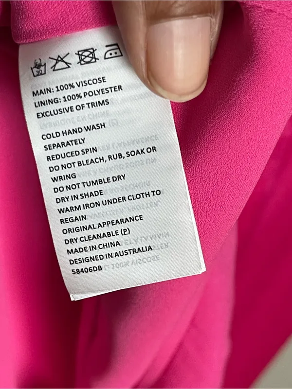 BARDOT Hot Pink Ember Satin Asymmetric Ruffle Midi Slip Dress Sz 4 - Image 10