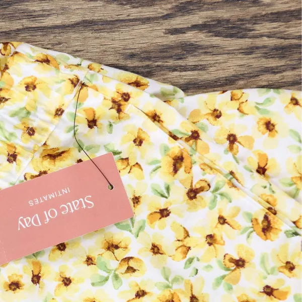 NWT State Of Day Printed Poplin Pajama Pants 100180264MS Cornsilk Yellow 2XL - Image 4