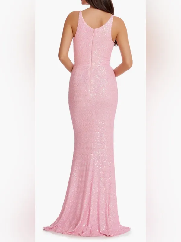 NEW Dress The Population IRIS peony Pink Sequins Gown Sz S - Image 2