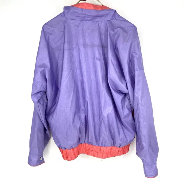 Vintage 90s Reversible Windbreaker Jacket Pink Purple Colorblock Large - Image 2