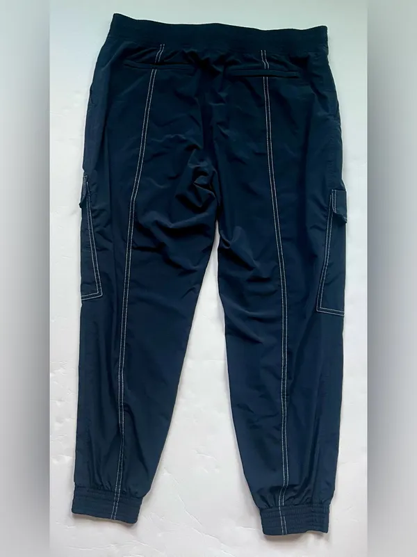 Athleta Dark Blue Jogger Track Pants with Contrast Stitching Size 16 - Image 2