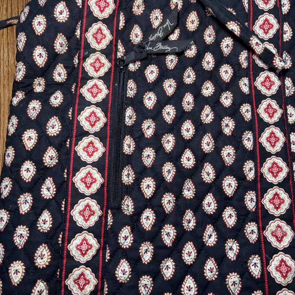 Vera Bradley Retired Quilted Cotton Paisley Drawstring Backpack Cinch Black Boho - Image 5