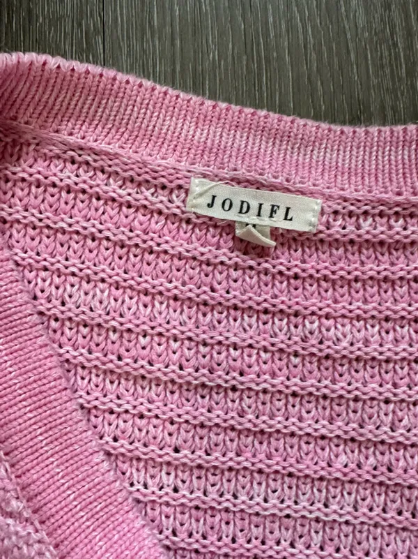 JODIFL Pink Ribbed Knit Button-Front Cardigan - Image 6