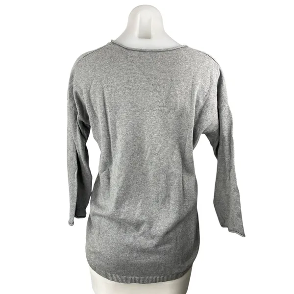 Madewell Women's Gray Wool Knit V-neck Long Sleeve Sweatshirt Sweater Top Size S - Image 2