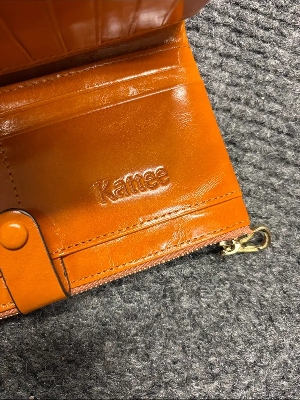 KATTEE Leather Wallet Orange - Image 4