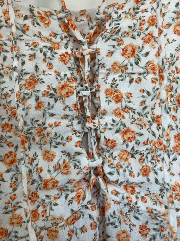 EVER NEW CURVE Plus Size Floral Midi Dress 18 Puff Sleeve Side Slit Smocked Back - Image 6
