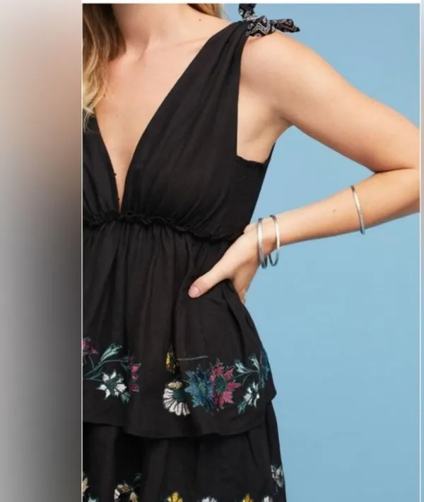 NWOT Anthropologie | Red Carter - Nerano- Tiered Embroidered Dress, size XS - Image 2