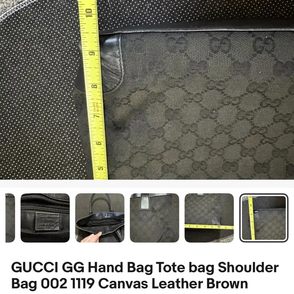 Gucci Black Tote Hand Bag with Iconic GG Design - Image 12