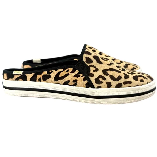 Keds for Kate Spade Slip On Shoes Size 7.5 Mules Leopard Print Sneakers - Image 4