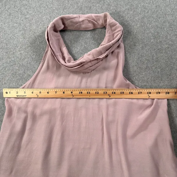 Free People City Light Cowl Neck Open Back Tank Top Size Small Blush Flowy - Image 4