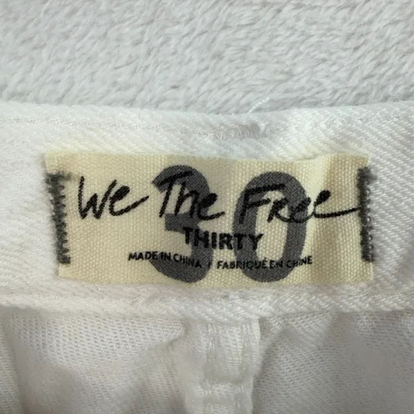 We The Free People Sz 30 Shorts Loving Good Vibrations Spring White Denim Cutoff - Image 7