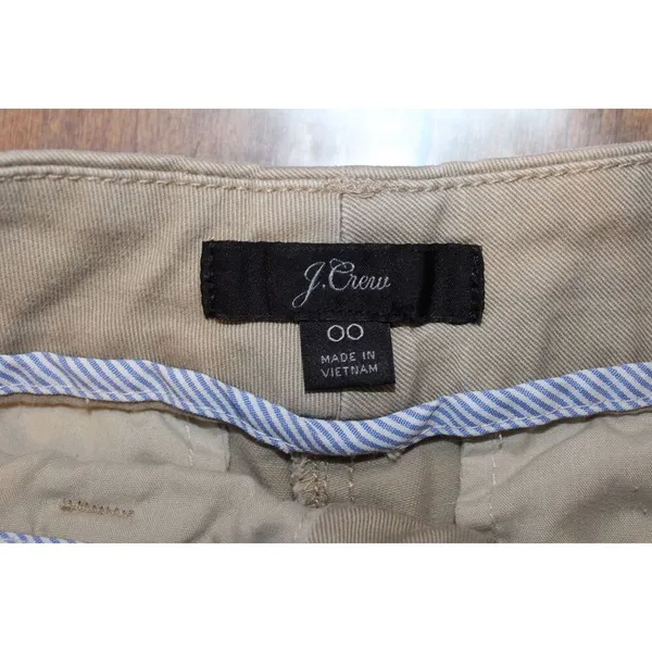 Womens J.Crew 4" Stretch H5806 Beige Cotton Blend Pockets Chino Shorts Size 00 - Image 3