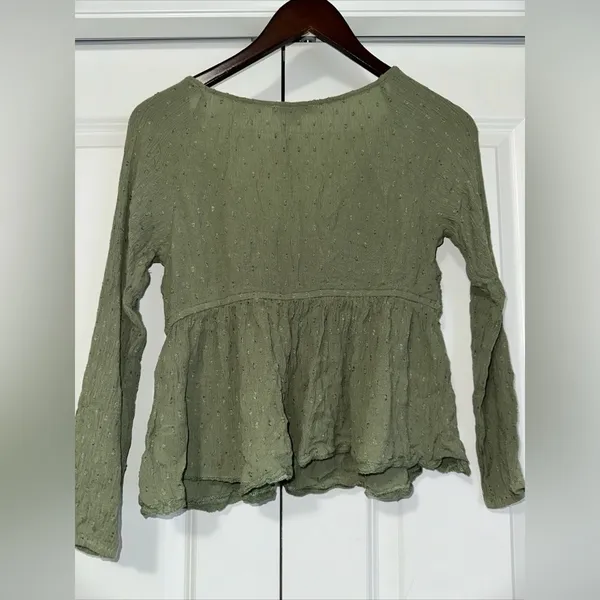 American Eagle Lightweight Loose-Fit Longsleeve Blouse S - Image 5